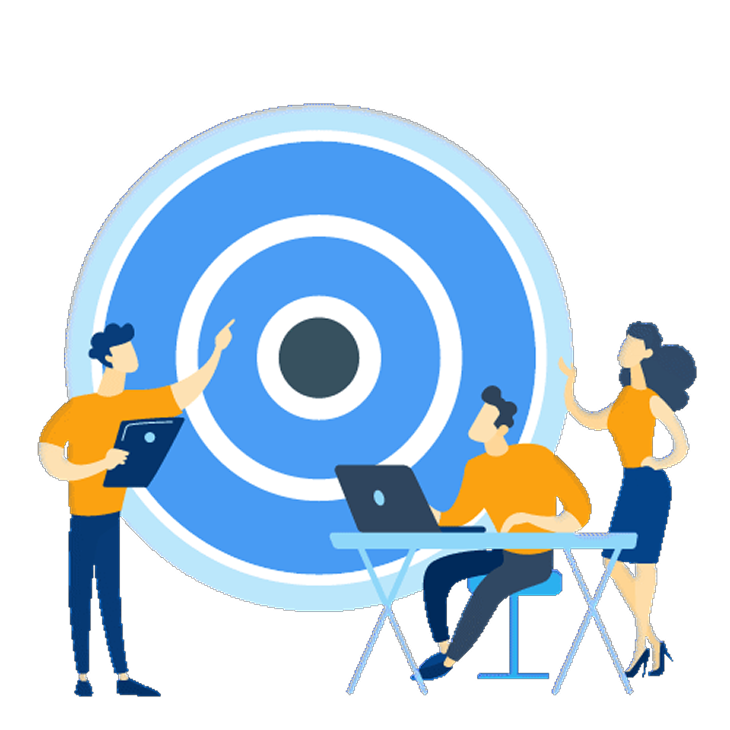 People working towards a target.